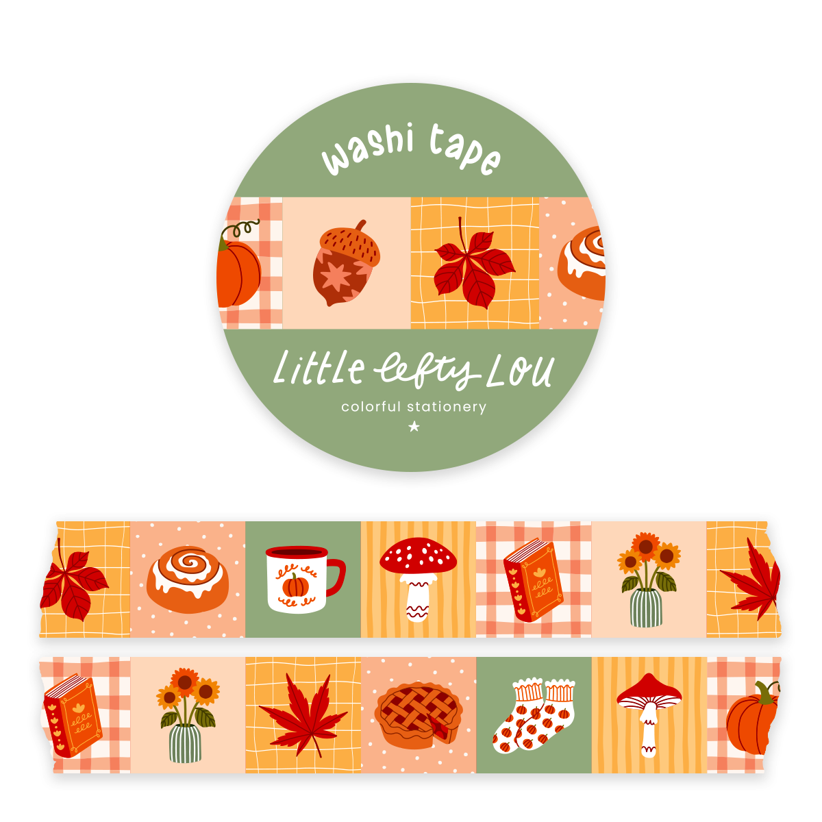 Fall Patchwork Washi Tape by Little Lefty Lou | Papertail Fox