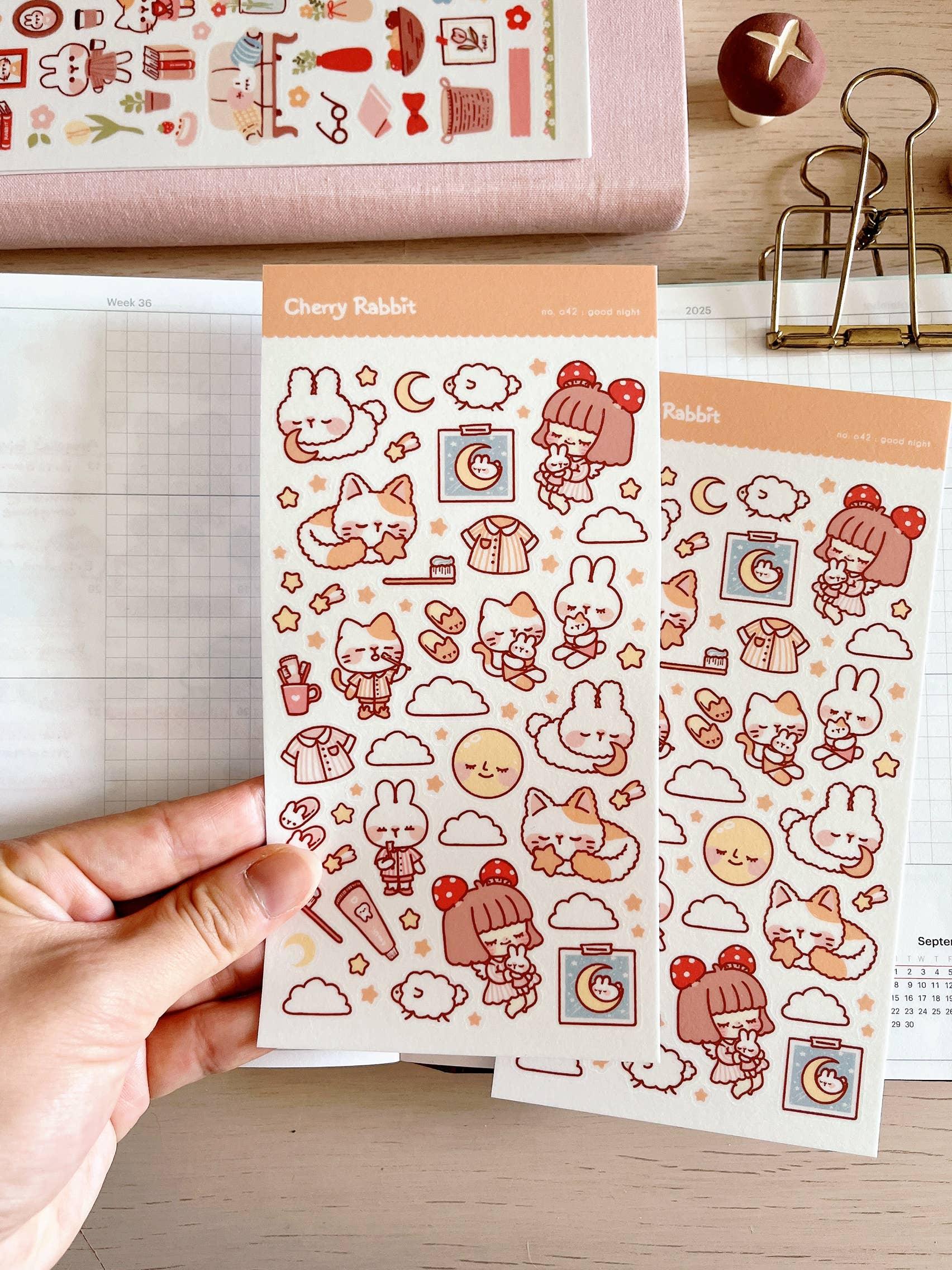 Good Night Sticker Sheet no.042 - Papertail Fox
