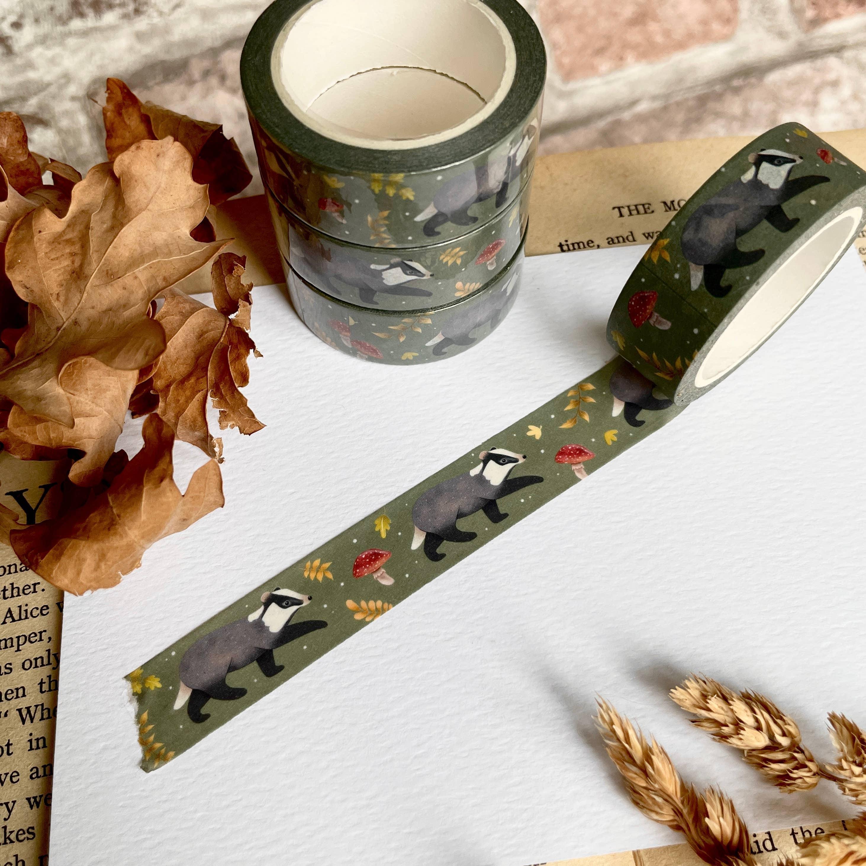 Badger Washi Tape | Ellis Woolley Illustration - Papertail Fox