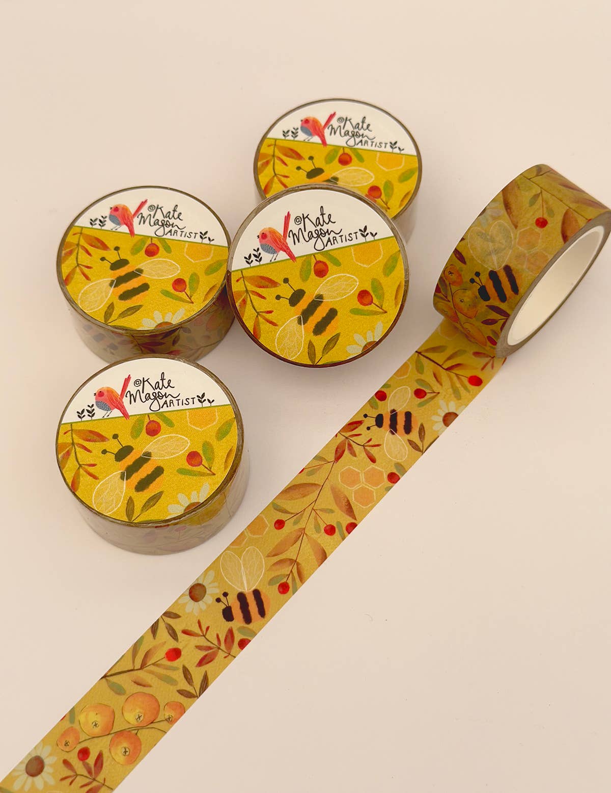 Bee Berries Yellow Washi Tape | Kate Mason Artist