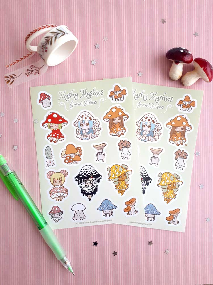 Cute Mushy Mushy Girls Sticker Sheet