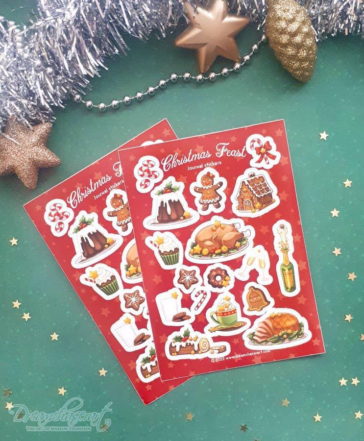 Christmas Feast Sticker Sheet | Dreamchaserart - Papertail Fox