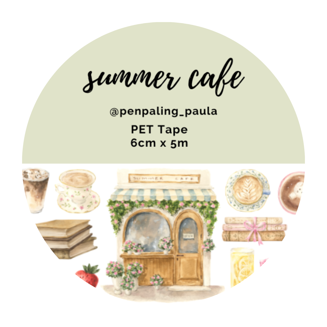 Summer Cafe Pre-Cut PET Tape by Penpaling Paula | Papertail Fox