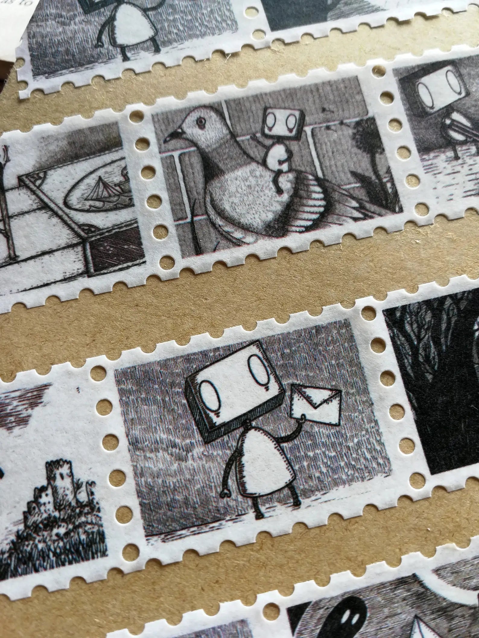 Robot Stamps Washi Tape - Landscape Format by Jon Turner | Papertail Fox