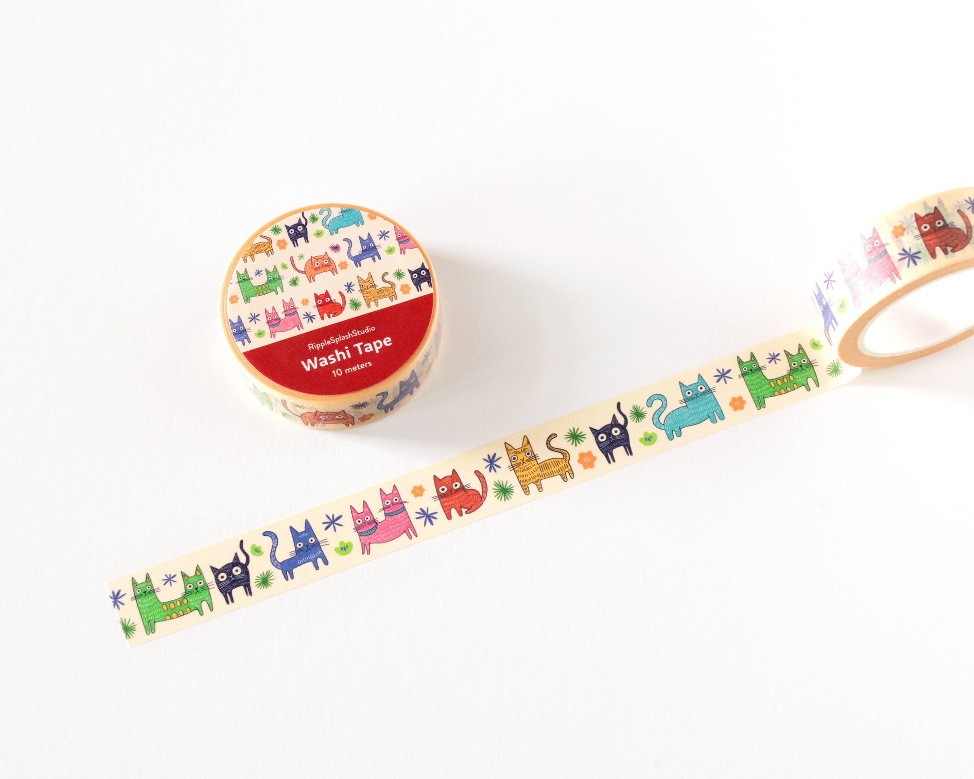 Colorful Cats Washi Tape by RippleSplash Studio | Papertail Fox