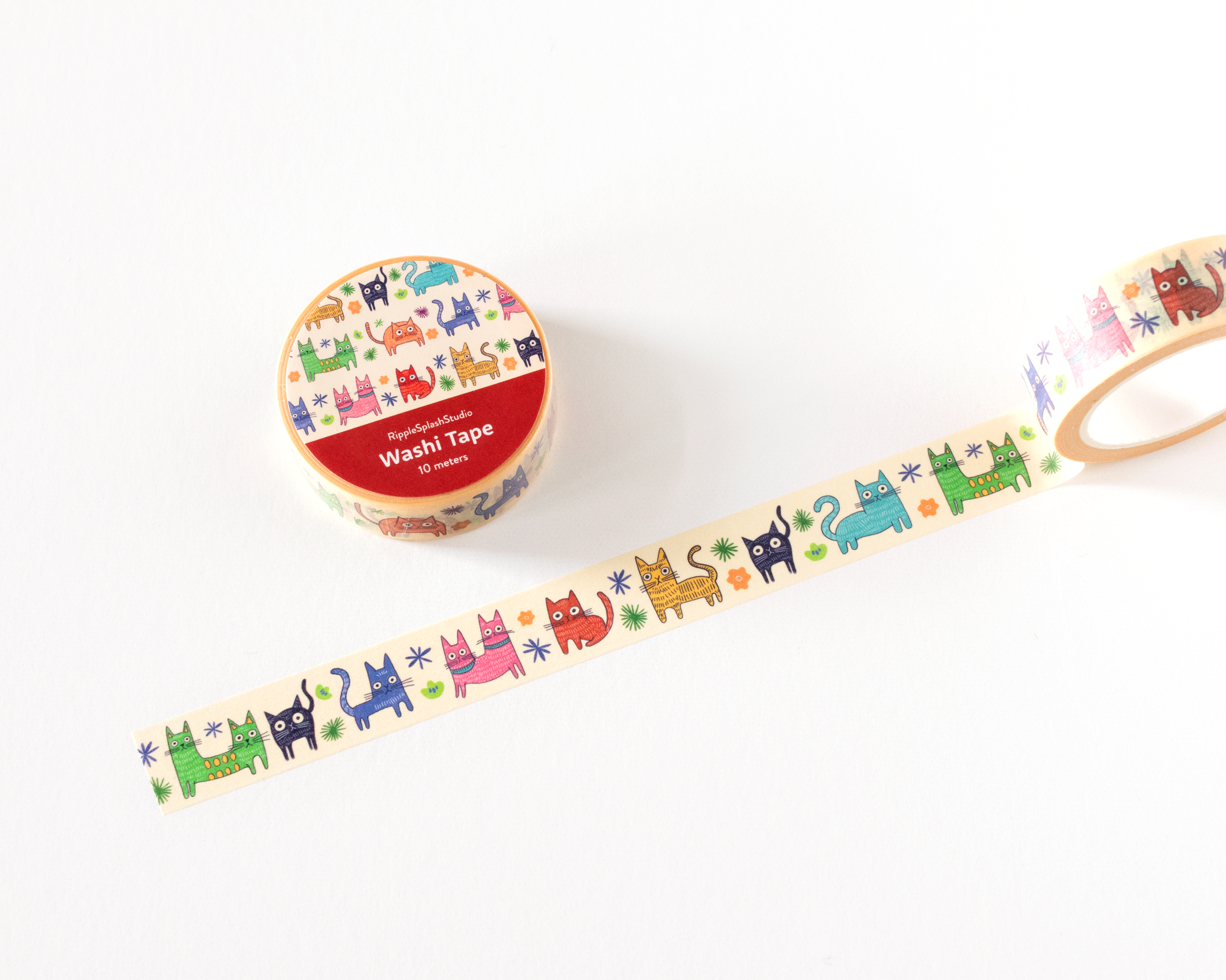 Colorful Cats Washi Tape by RippleSplash Studio | Papertail Fox