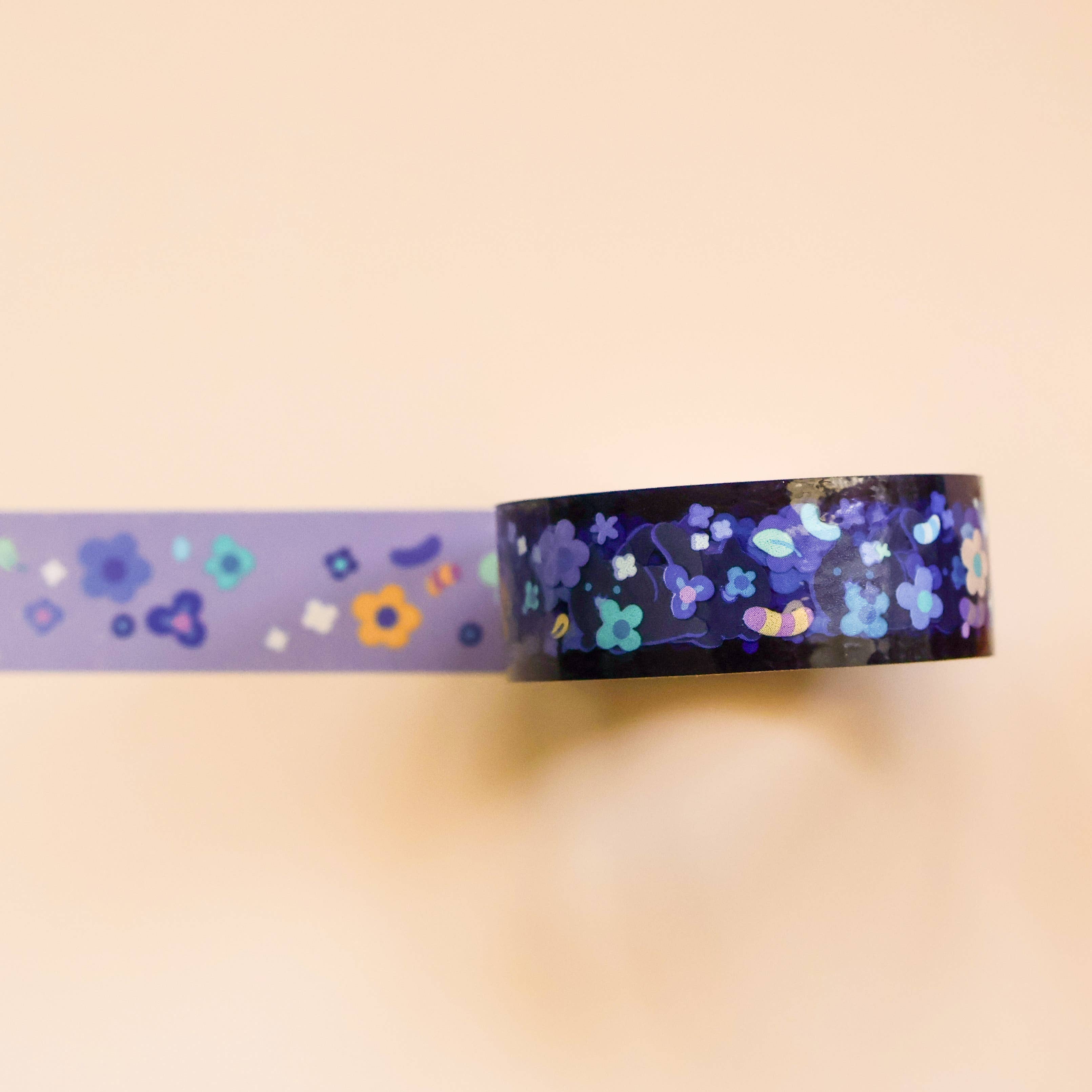 Floral Black Cat Clear PET Tape by Thousand Skies | Papertail Fox