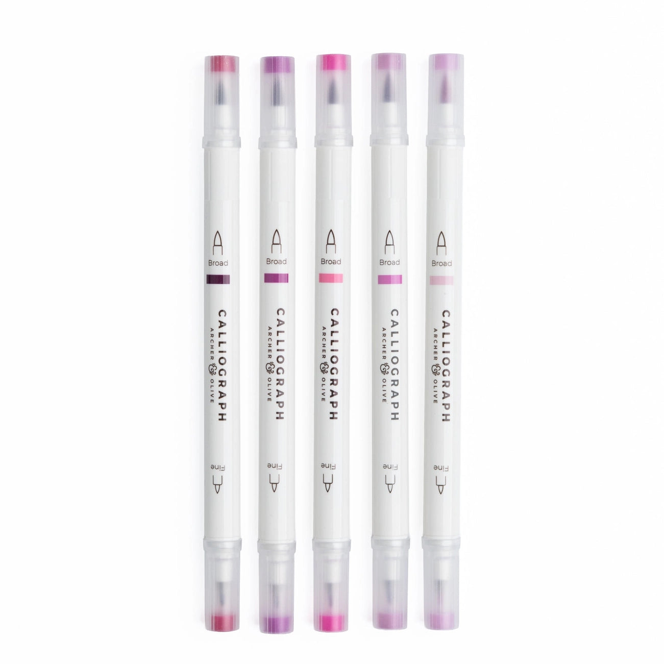 Fuchsia Hues Calliograph Set of 5 | Archer & Olive