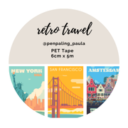 Retro Travel Pre-Cut PET Tape | Penpaling Paula - Papertail Fox