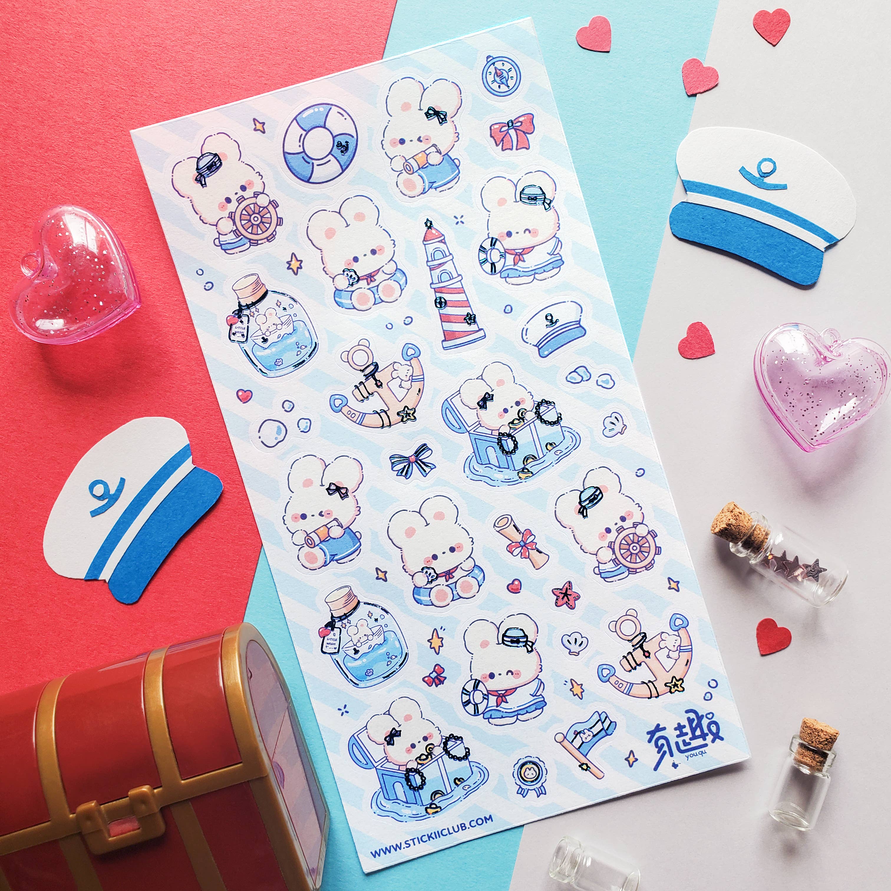 Sailor Bunny Adventures Sticker Sheet | Stickii