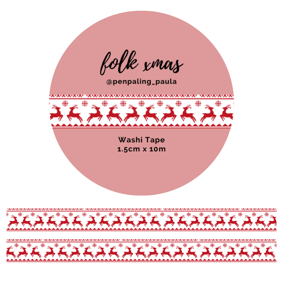 Folk Xmas Washi Tape | Penpaling Paula