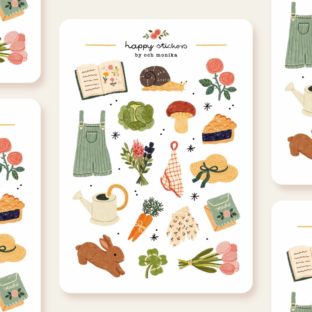 In the Garden Sticker Sheet by Och Monika | Papertail Fox