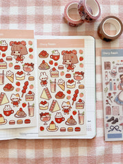 Strawberry Cafe Sticker Sheet no.098 by Cherry Rabbit | Papertail Fox