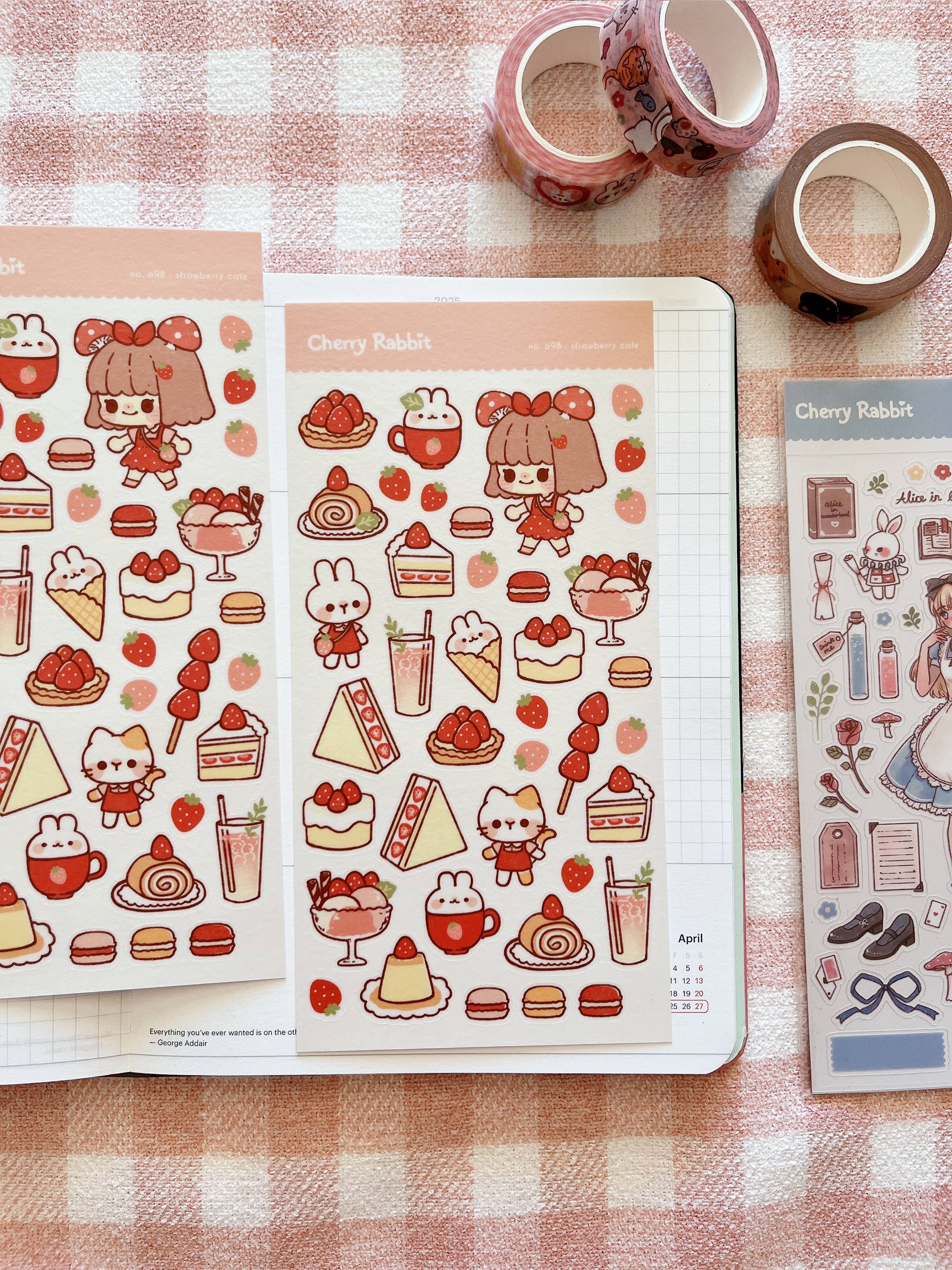 Strawberry Cafe Sticker Sheet no.098 by Cherry Rabbit | Papertail Fox
