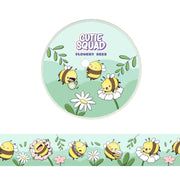 CutieSquad Flowery Bees washi tape with a seamless pattern of bees and wildflowers