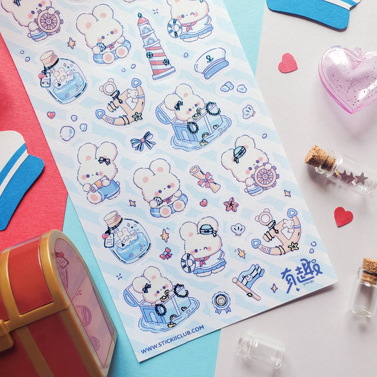 Sailor Bunny Adventures Sticker Sheet | Stickii