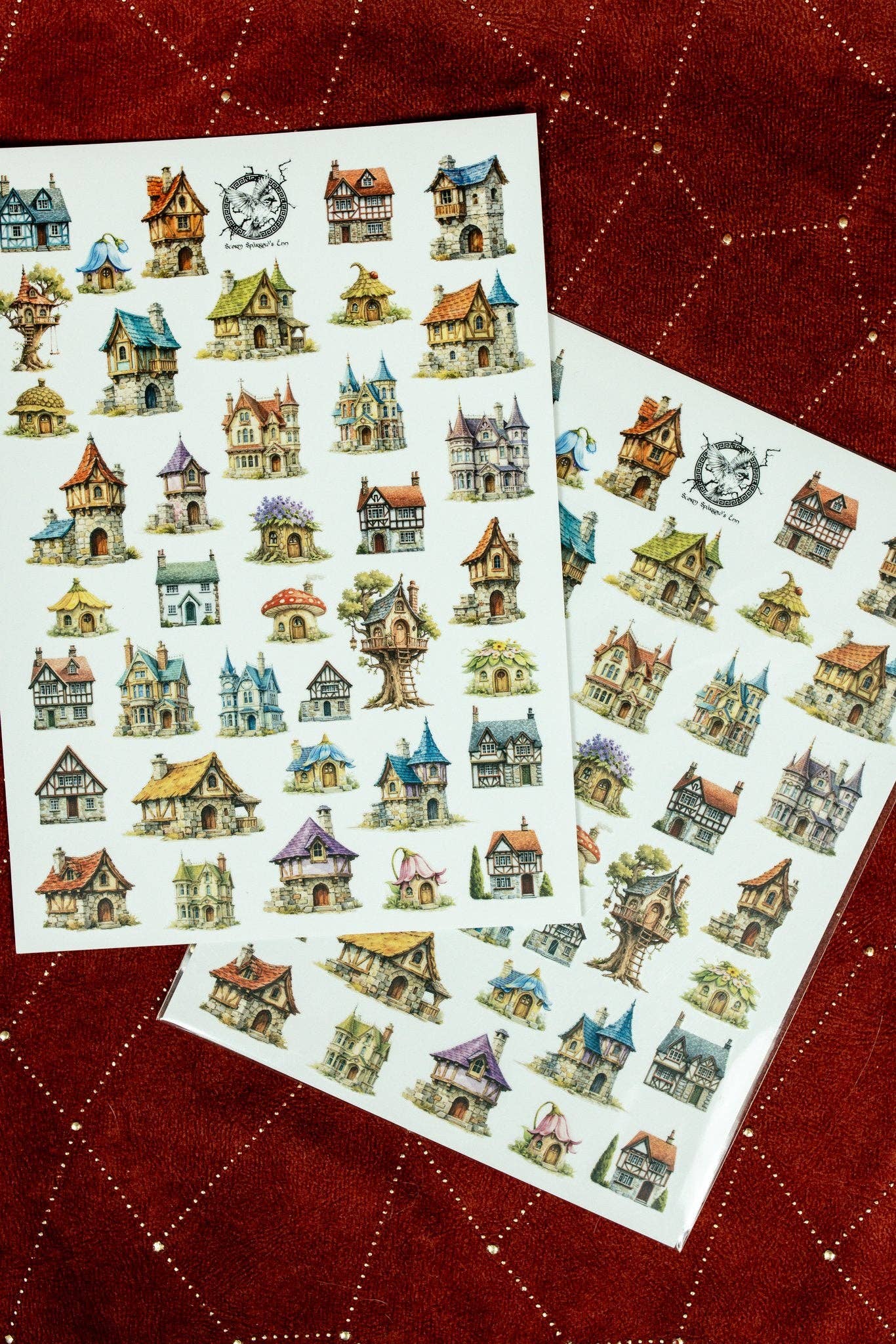 Tiny Little Houses Sticker Sheet | CoraCreaCrafts