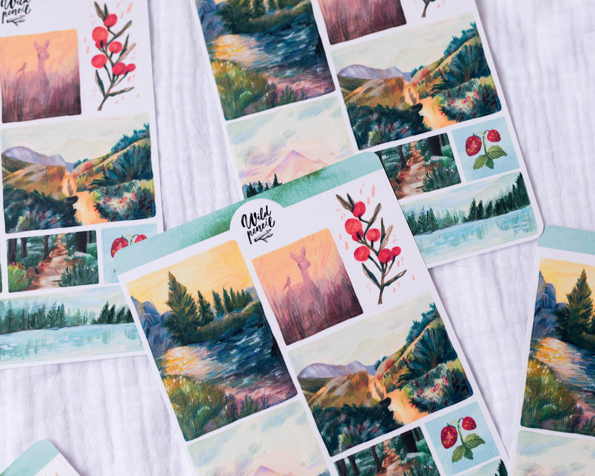 Forest Landscapes Sticker Sheet | Wild Pencil Studio