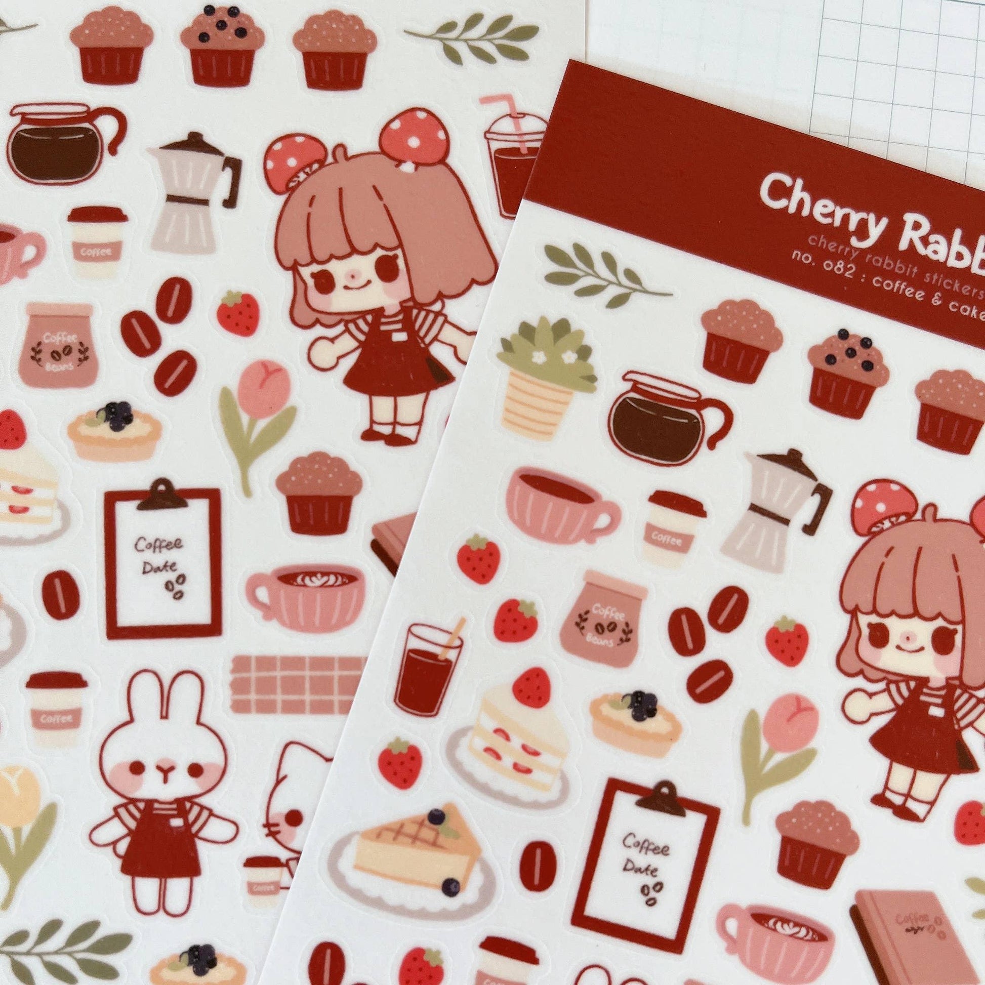 Coffee & Cake Sticker Sheet no.082 - Papertail Fox