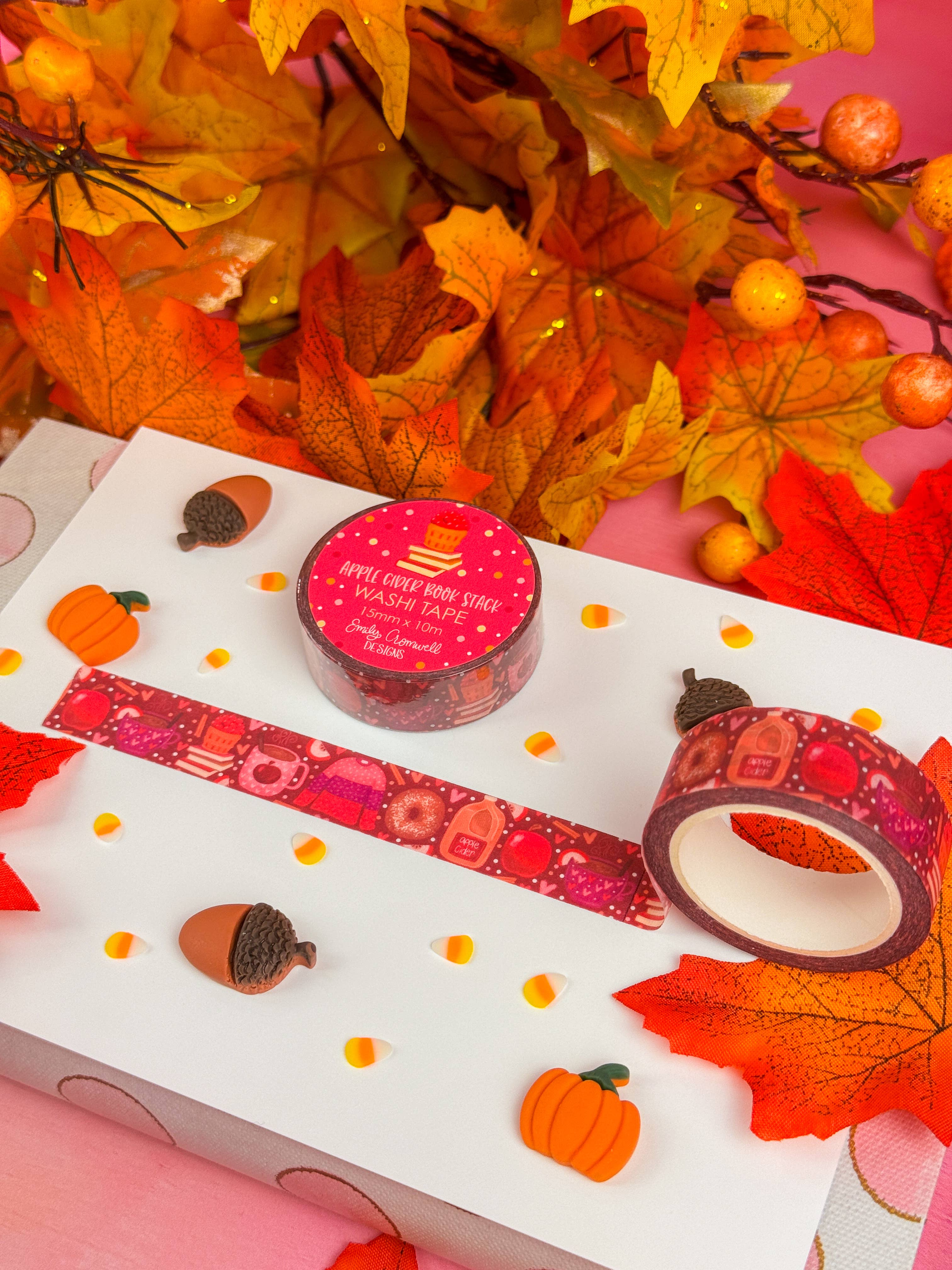 Apple Cider Book Stack Washi Tape | Emily Cromwell Designs