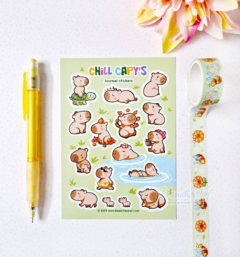 Chill Capy Sticker sheet
