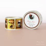 Coffee Cat Stamp Gold Foil Vinyl Tape