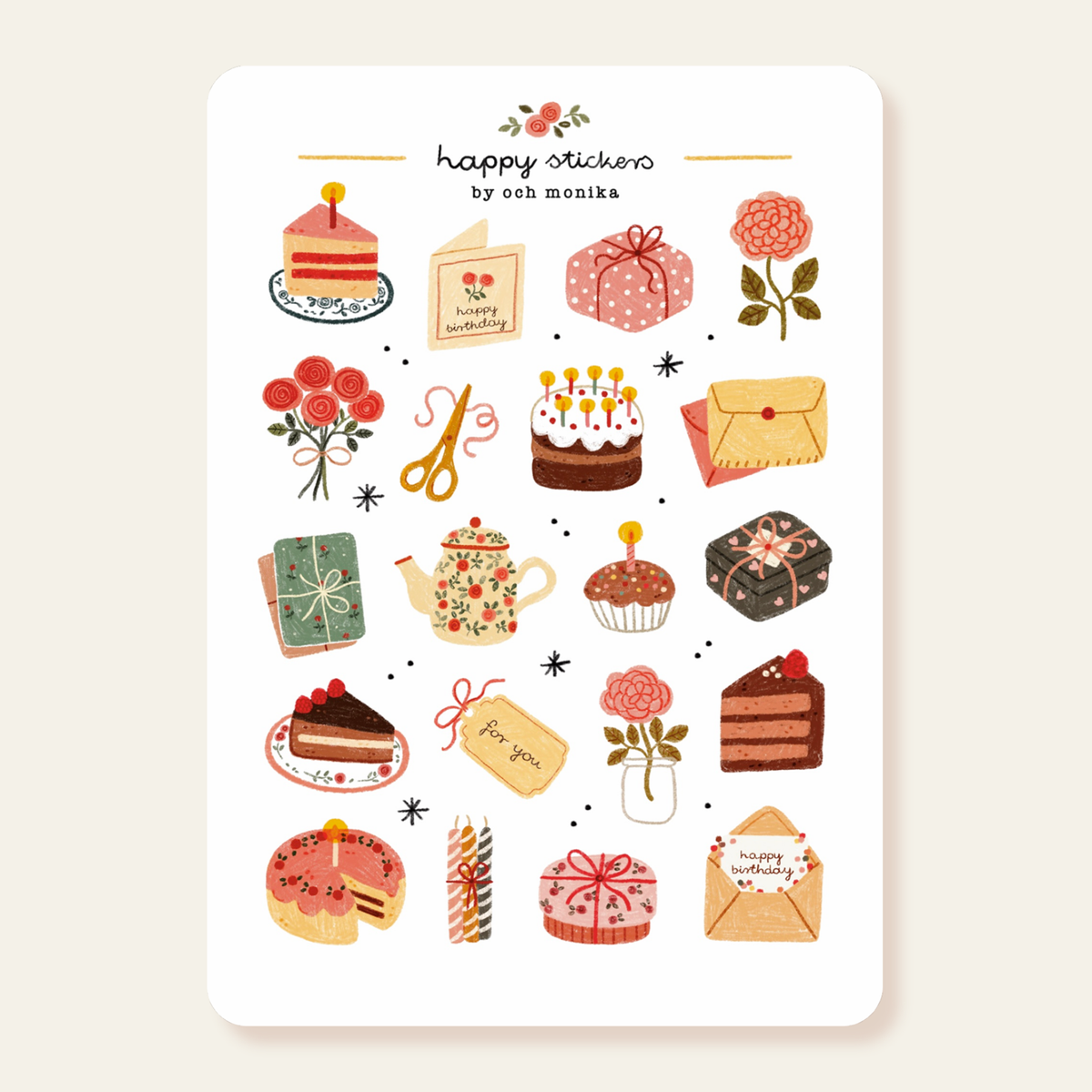 Sweet Birthday Sticker Sheet | Och Monika