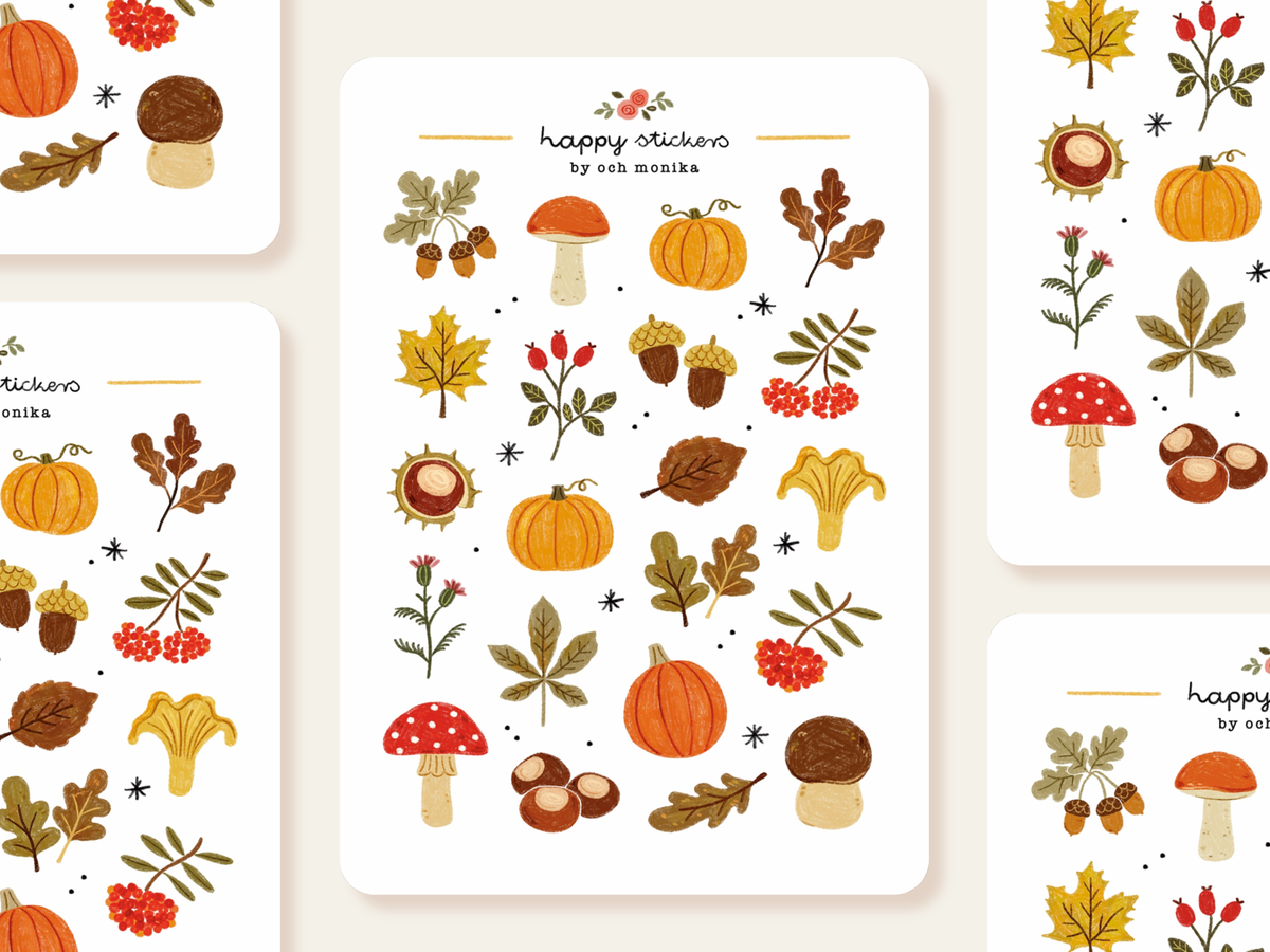 Autumn Treasures Sticker Sheet by Och Monika | Papertail Fox