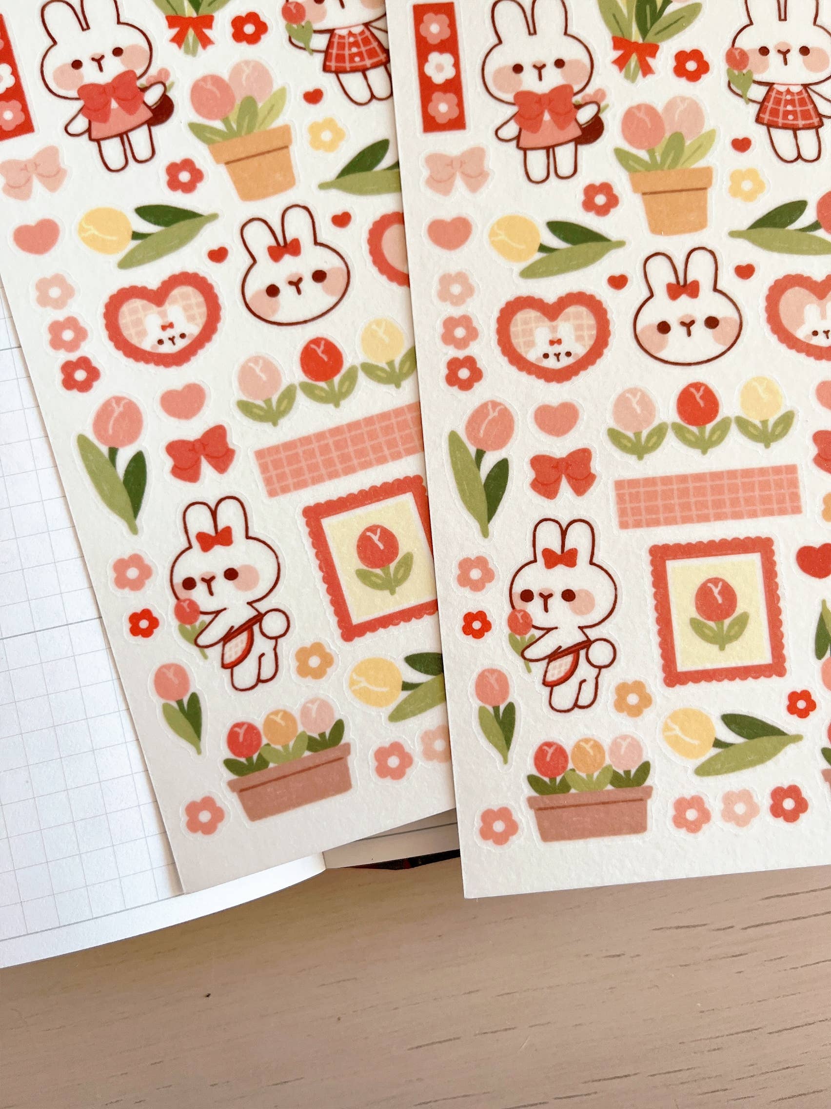 Tulip Rabbit Sticker Sheet no.080