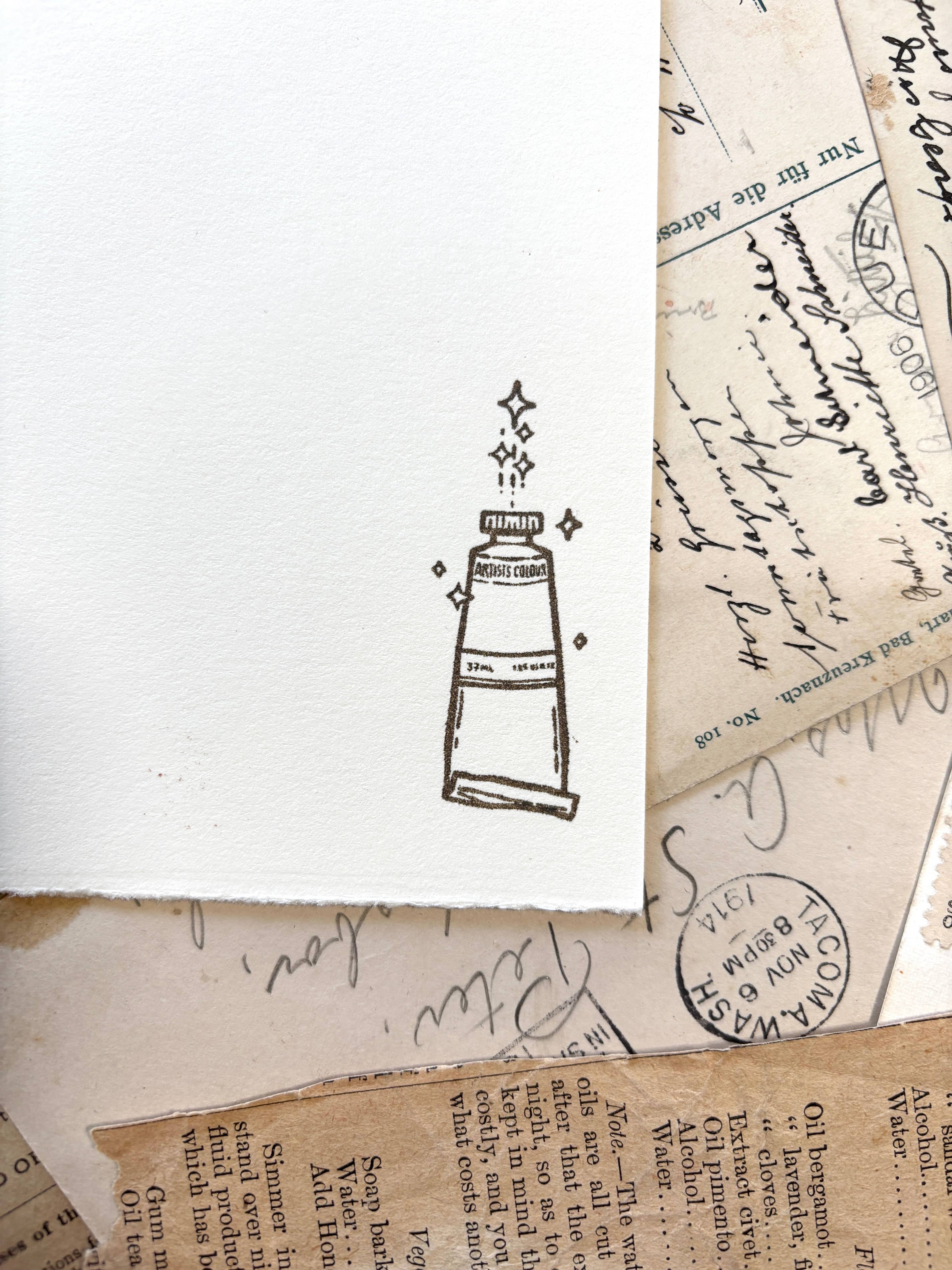 Paint Tube Rubber Stamp | The Creeping Moon