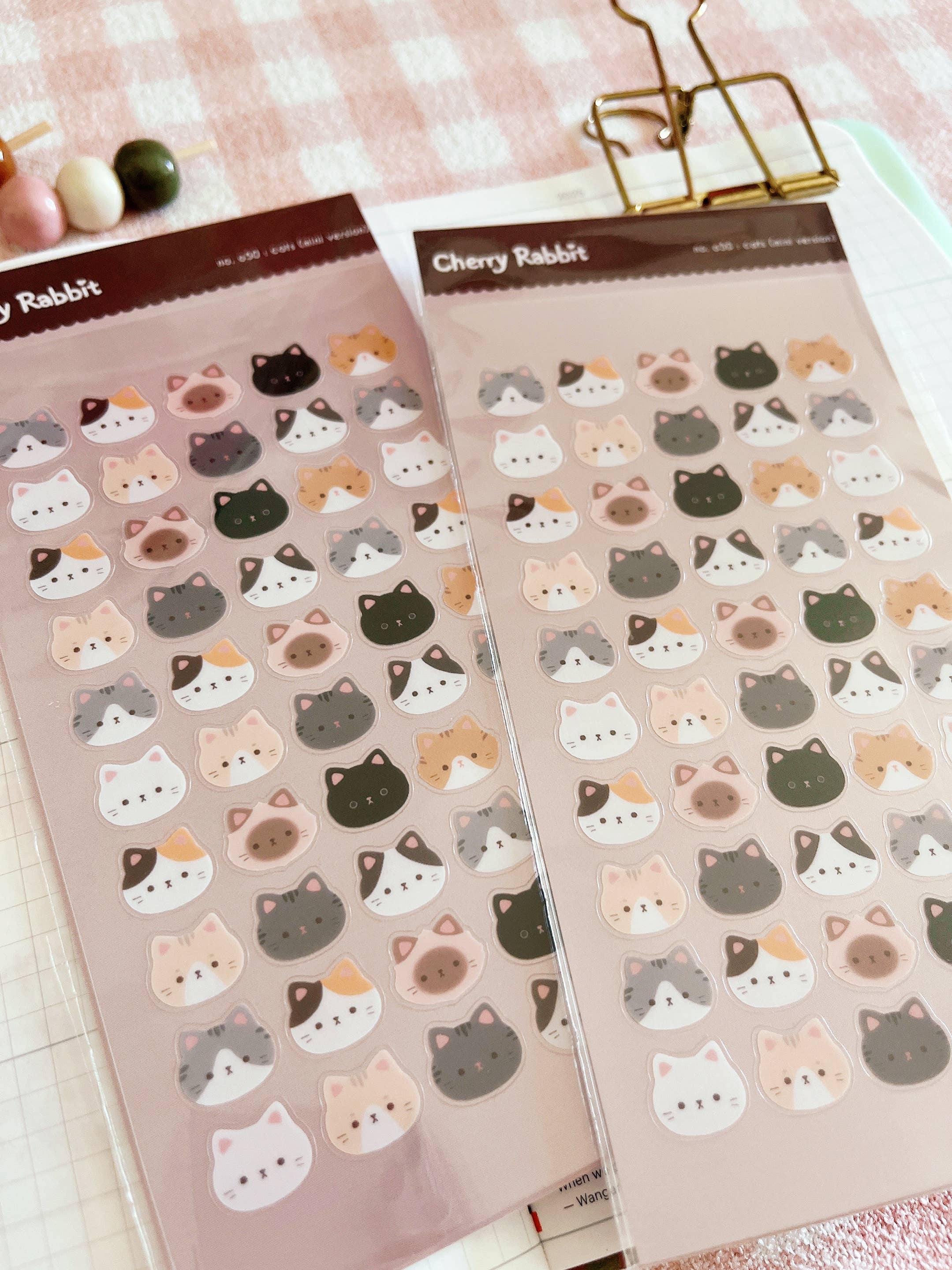 Cat Heads Sticker Sheet no.050 (ver. 2) by Cherry Rabbit | Papertail Fox