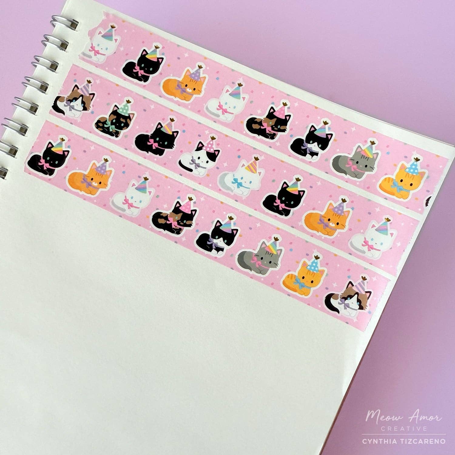 Party Cats Gold Foil Washi Tape | Meow Amor Creative