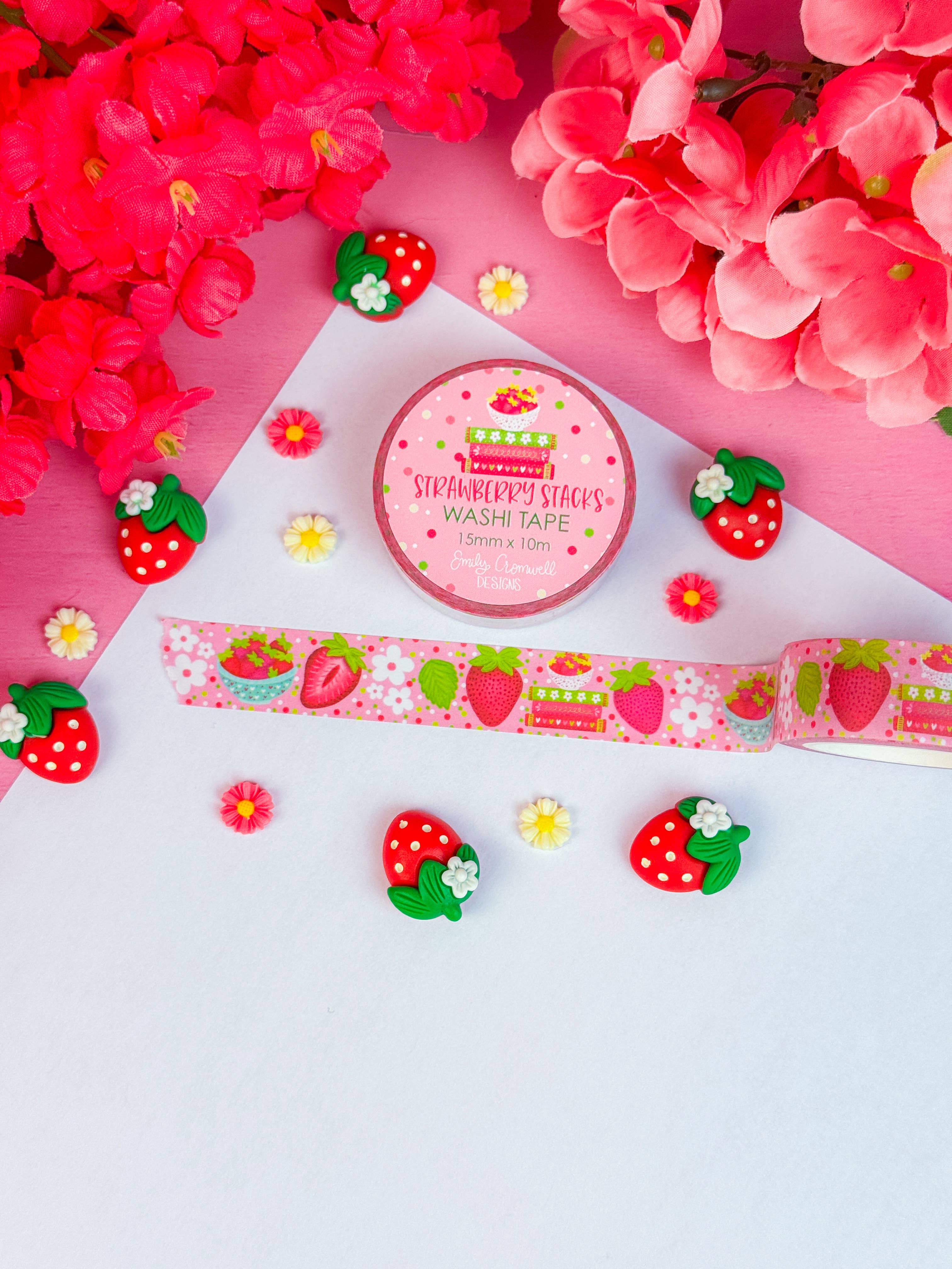 Strawberry Stacks Washi Tape by Emily Cromwell Designs | Papertail Fox