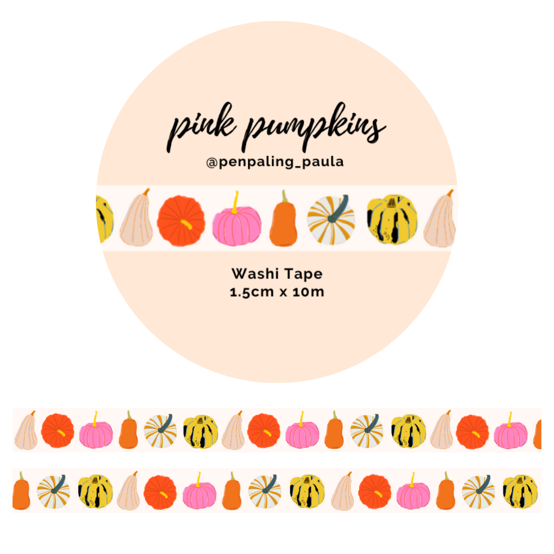 Pink Pumpkins Washi Tape by Penpaling Paula | Papertail Fox