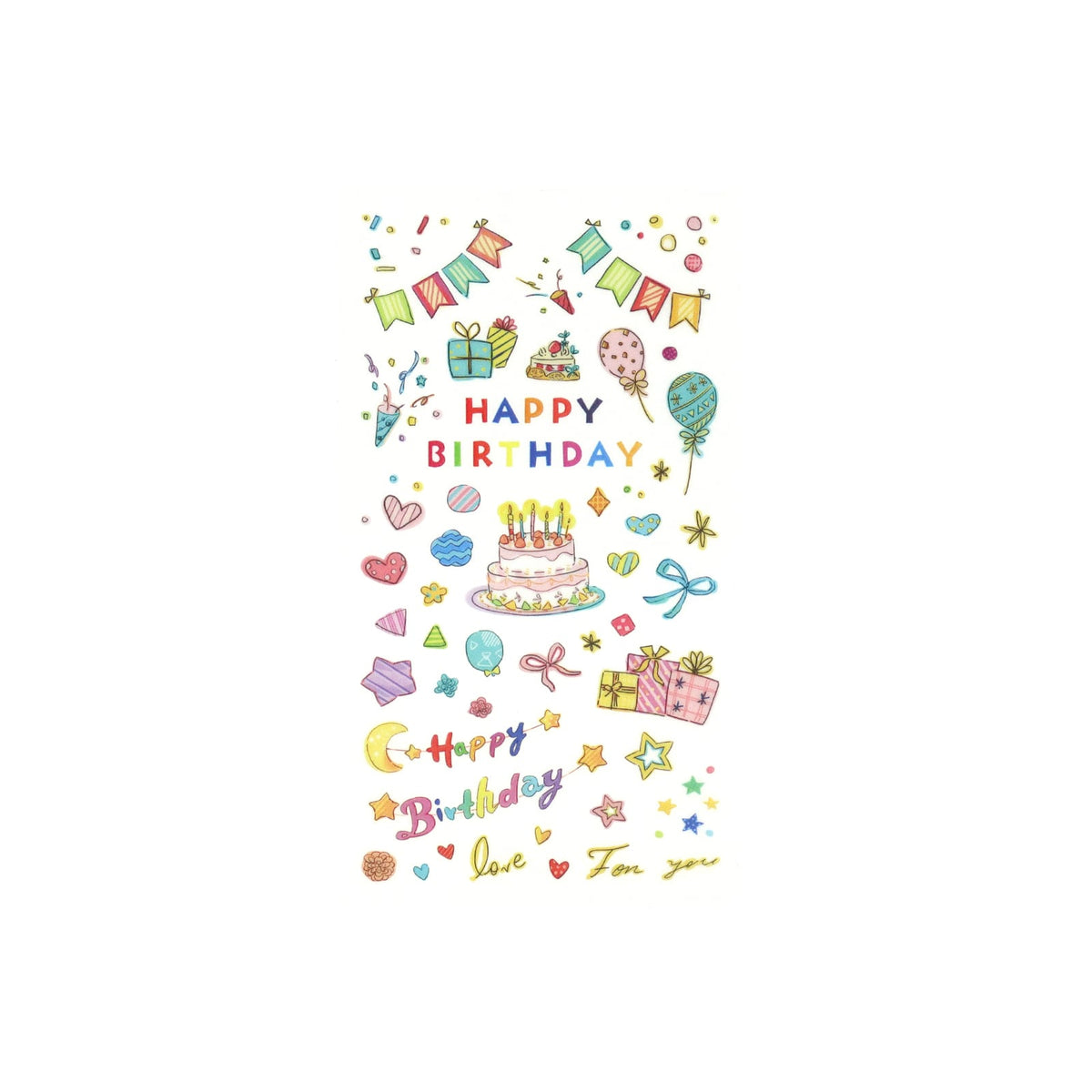 Birthday Paper Transfer Stickers by Irodo