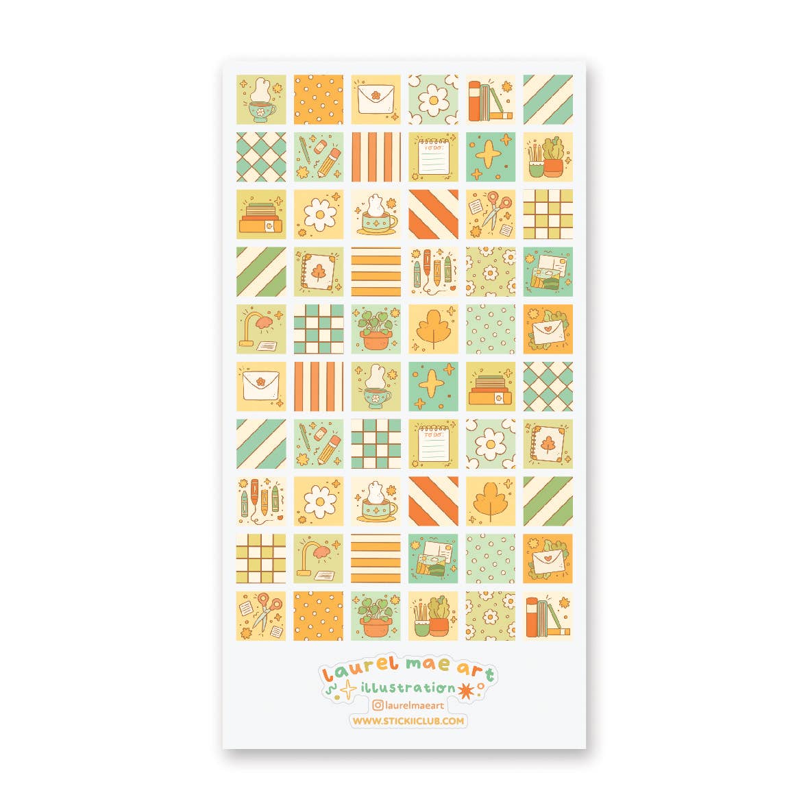 Cozy Desk Patchwork Sticker Sheet by Stickii | Papertail Fox