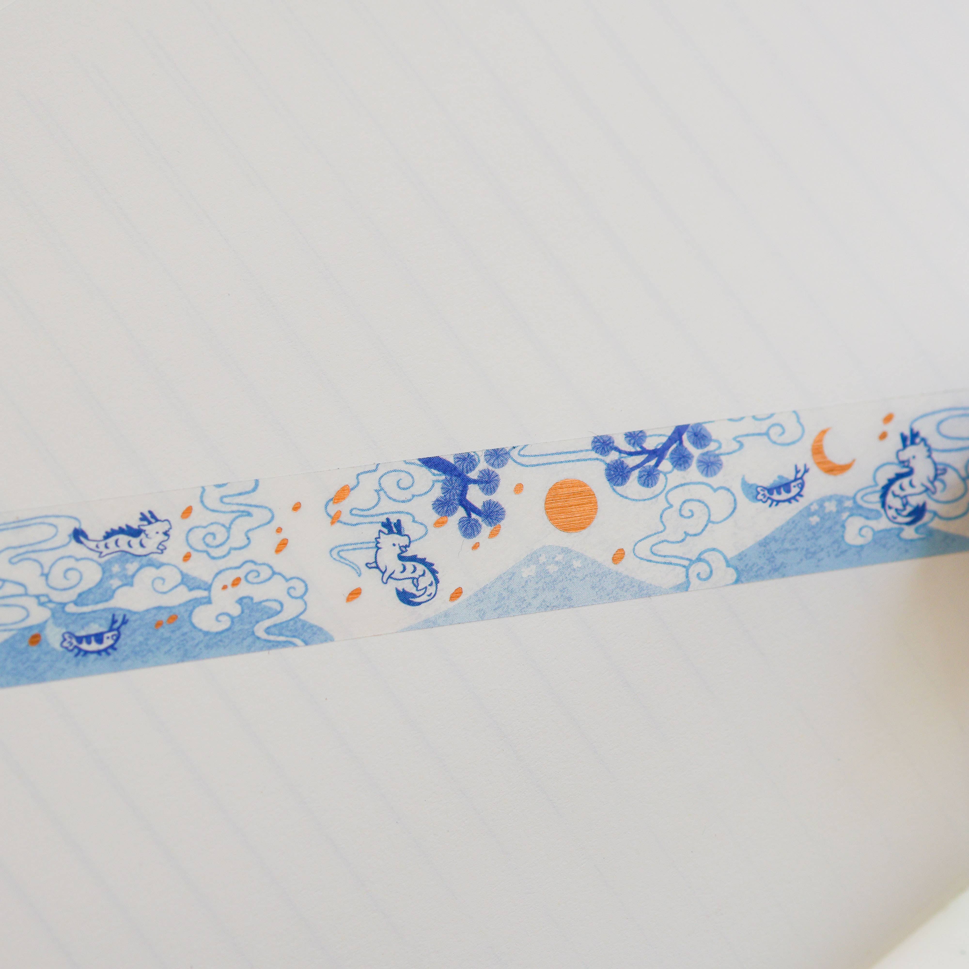 Blue Shragon and Drimpy Foil Clear PET Tape by Thousand Skies | Papertail Fox