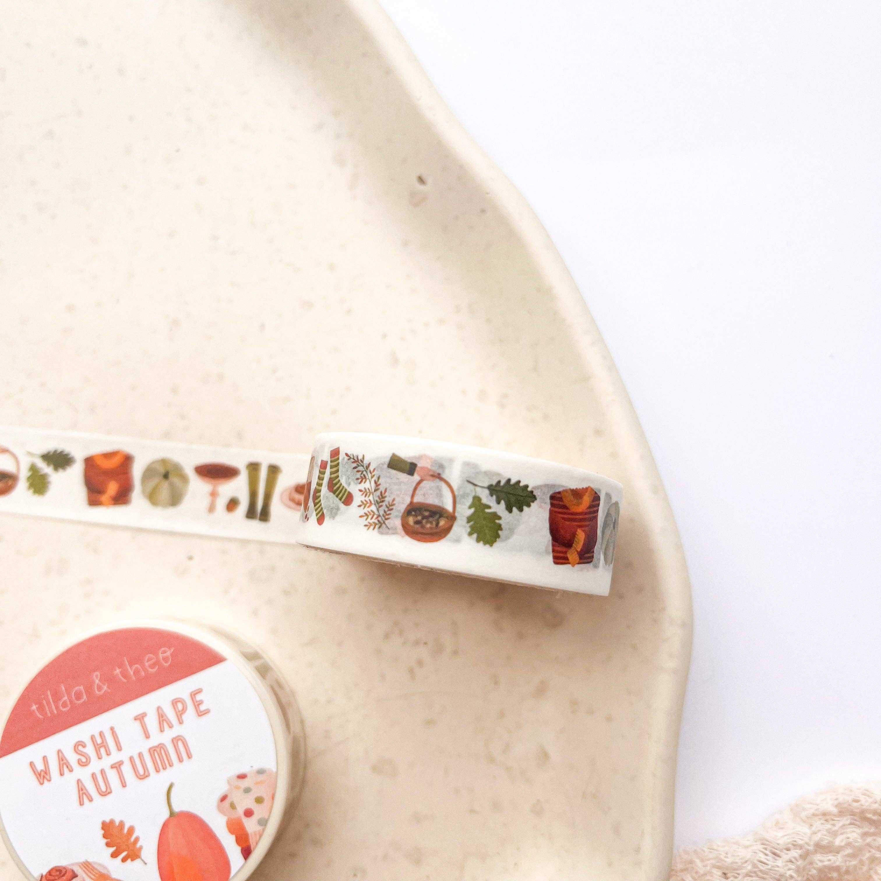 Mushrooms and Pumpkins Washi Tape | Tilda & Theo