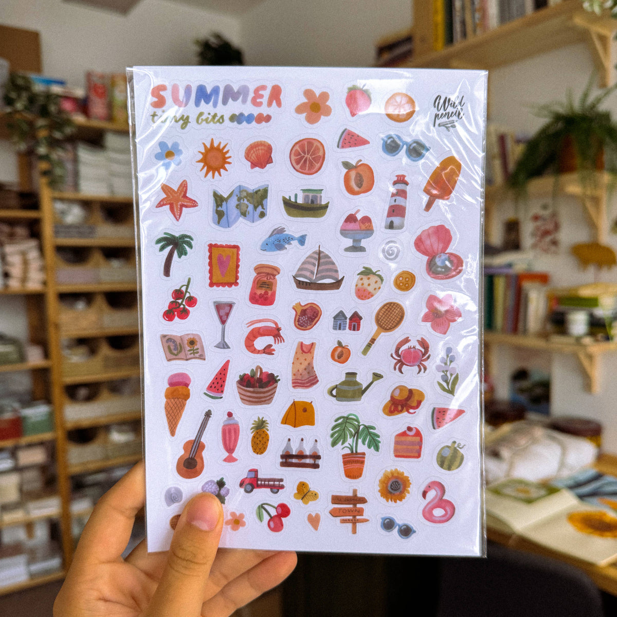 Summer Tiny Bits Vinyl Sticker Sheet | Wild Pencil Studio