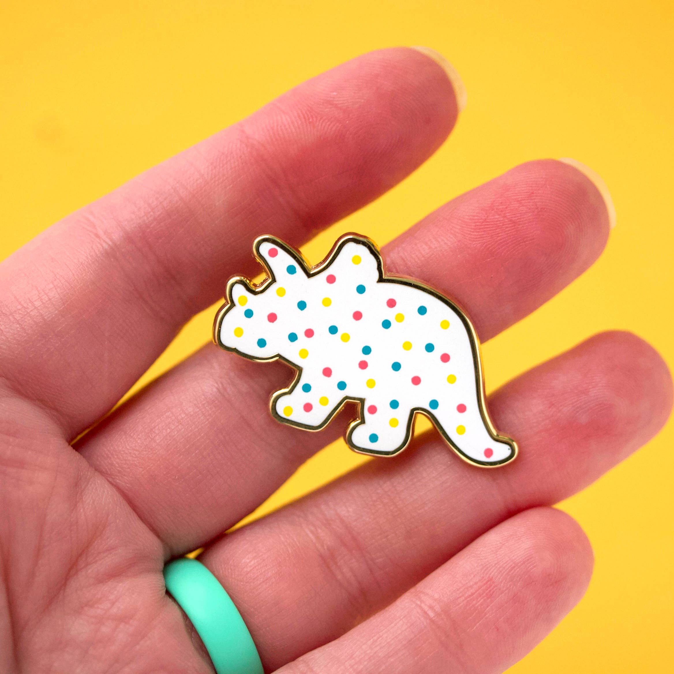 Triceratops Cookie Enamel Pin | LuxCups Creative