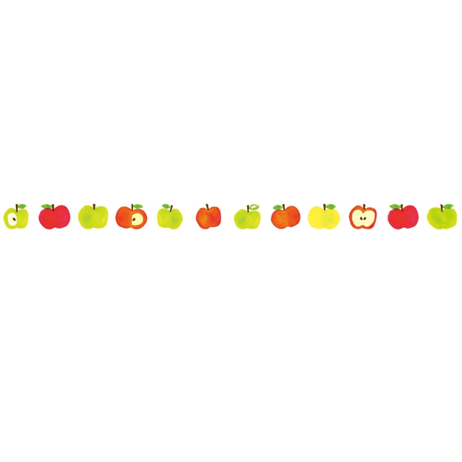 Apples | PLUS Petit Deco Rush Tape Narrow | Mini Decorative Tape for Planners and Journals