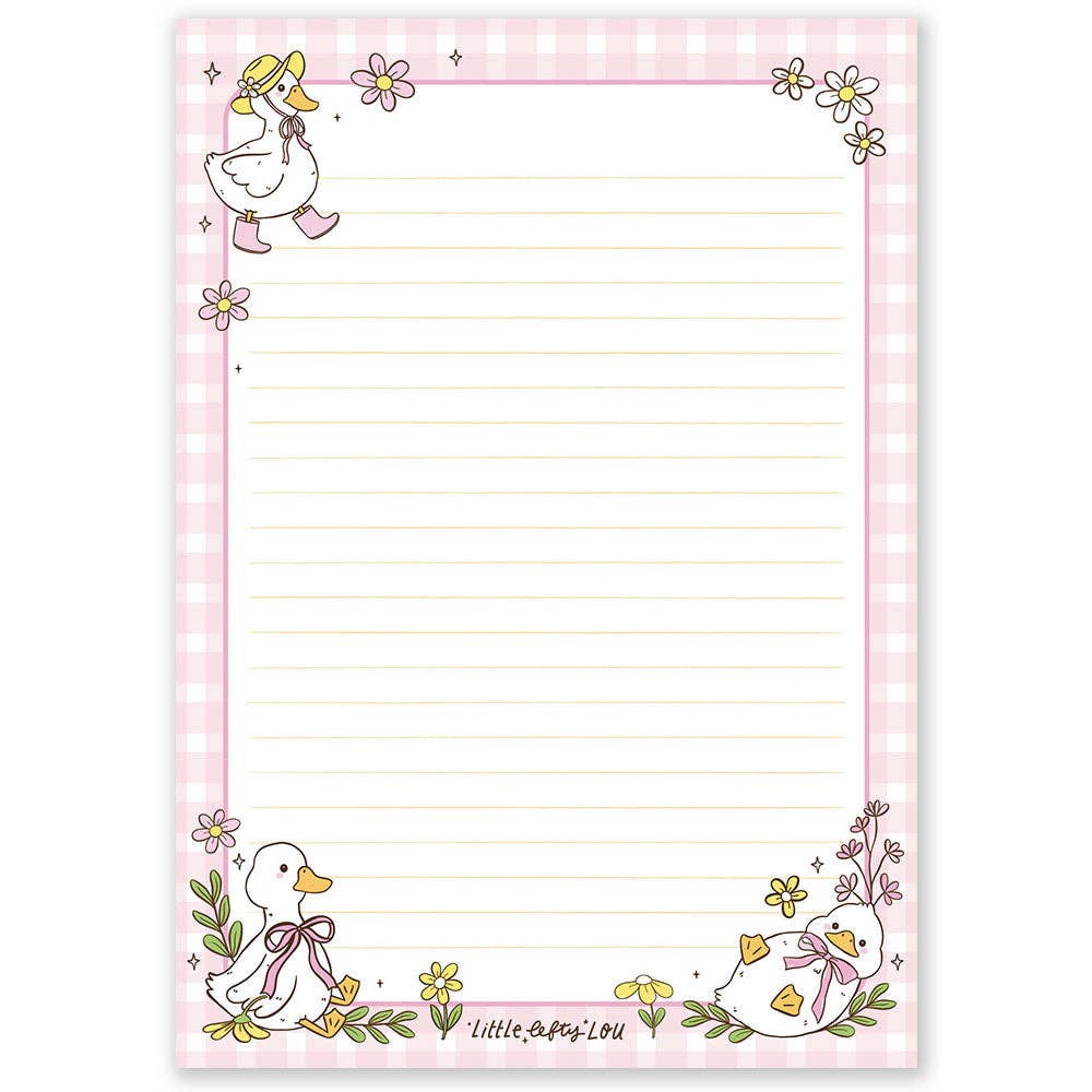 A5 Duckies with Bows Double Sided Notepad