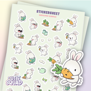 Gardening Bunnies Sticker Sheet | CutieSquad | Papertail Fox