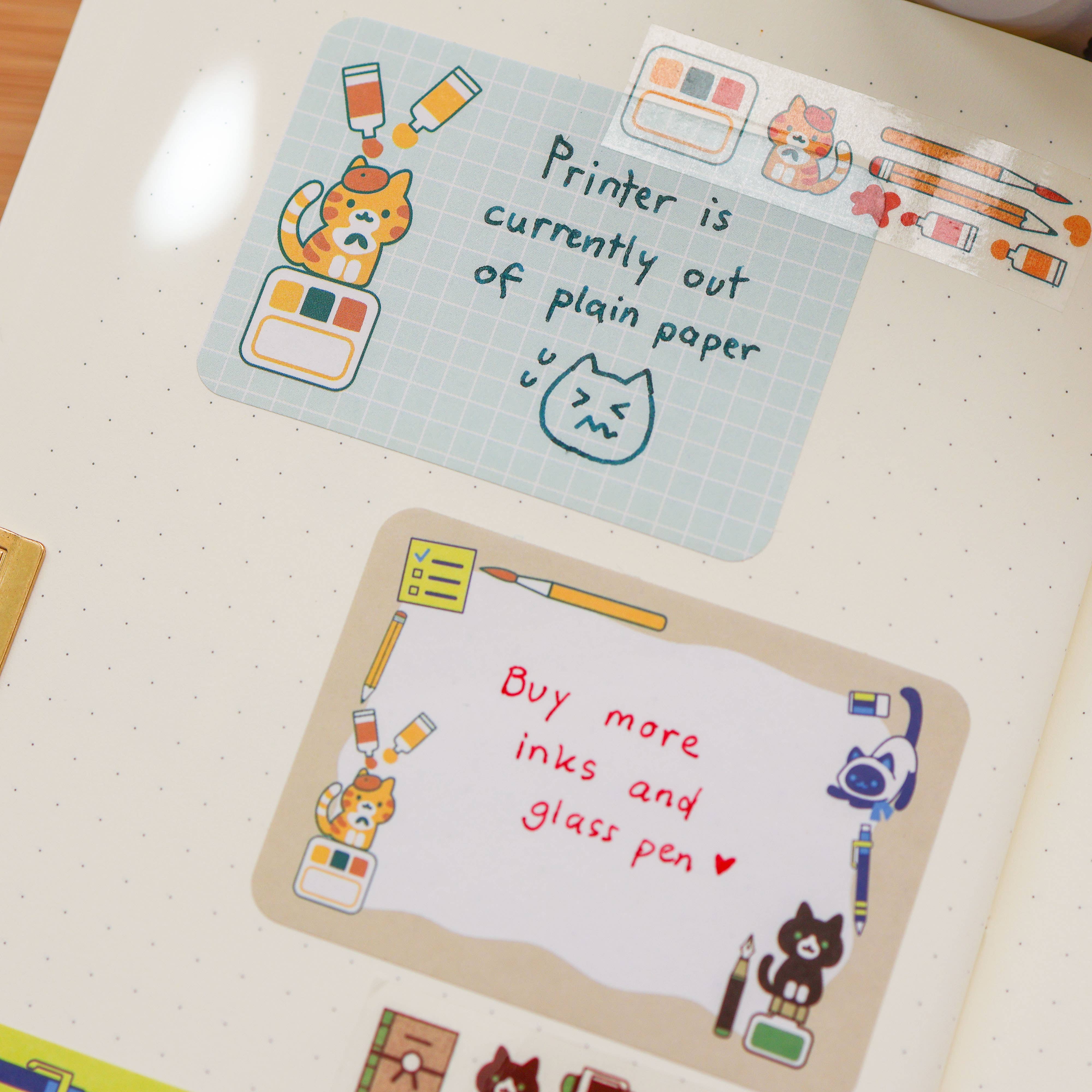 Stationery Cats Paper Roll Labels by Thousand Skies | Papertail Fox