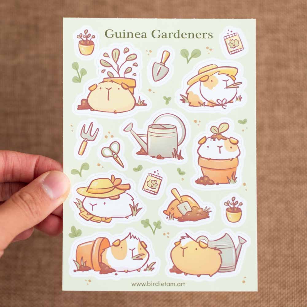 Guinea Gardeners Sticker Sheet by Birdie Tam | Papertail Fox