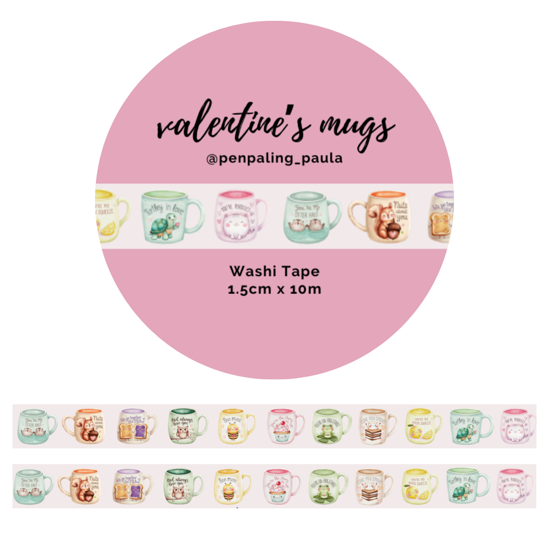 Penpaling Paula: Valentine's Mugs - Washi Tape