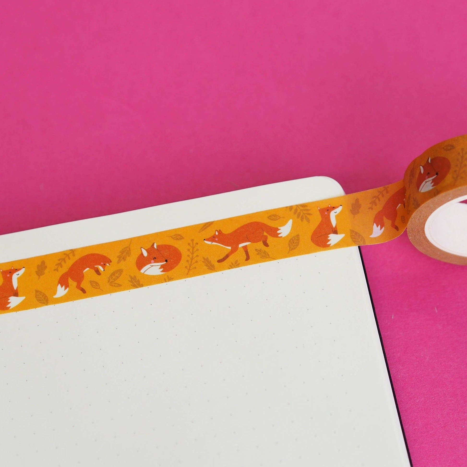 Foxes Orange Autumn Washi Tape by Nutmeg and Arlo | Papertail Fox