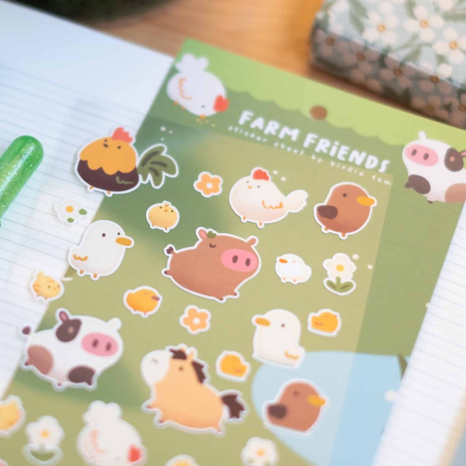 Farm Friends Sticker Sheet | Birdie Tam