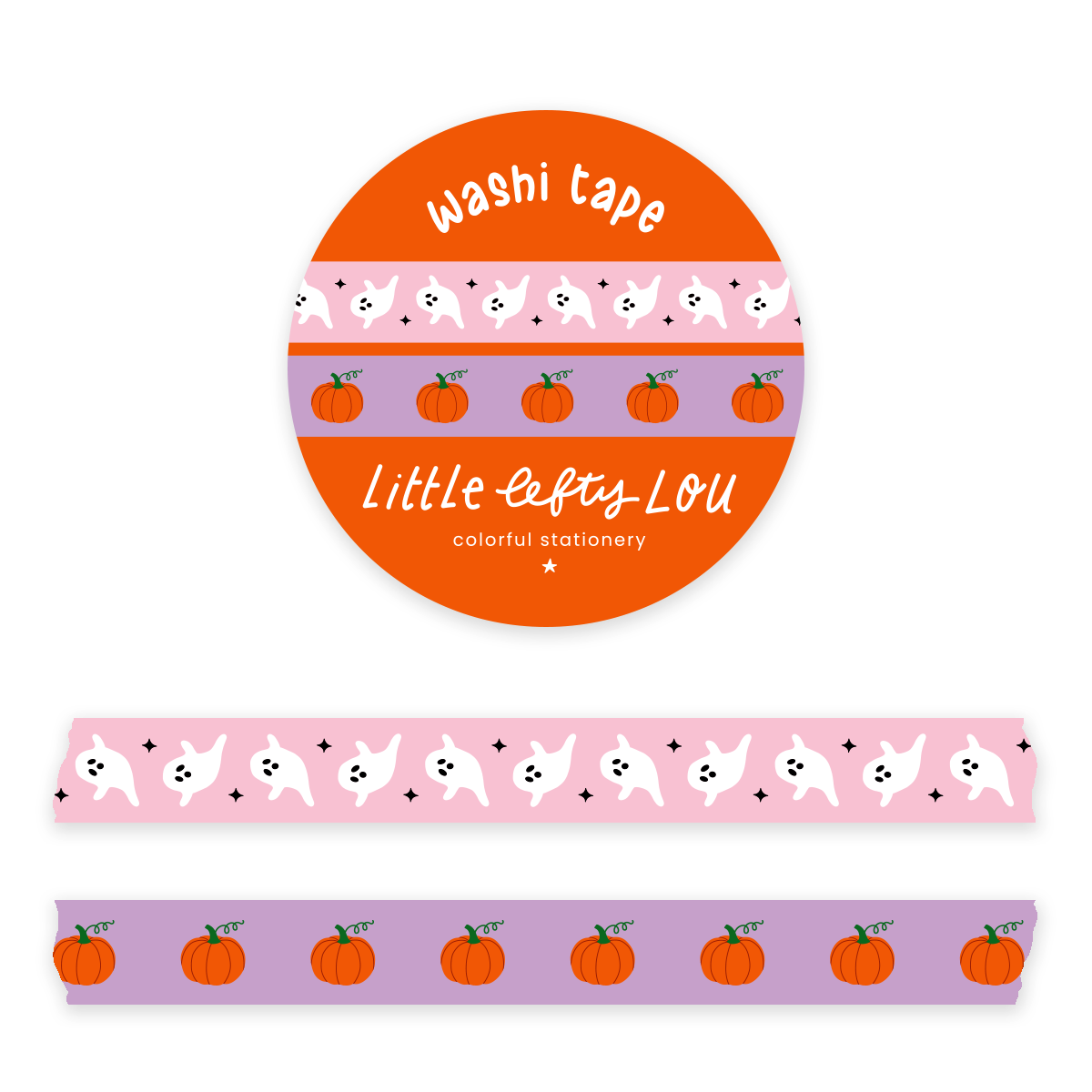 Ghost and Pumpkins 2 Roll Washi Tape Set by Little Lefty Lou | Papertail Fox