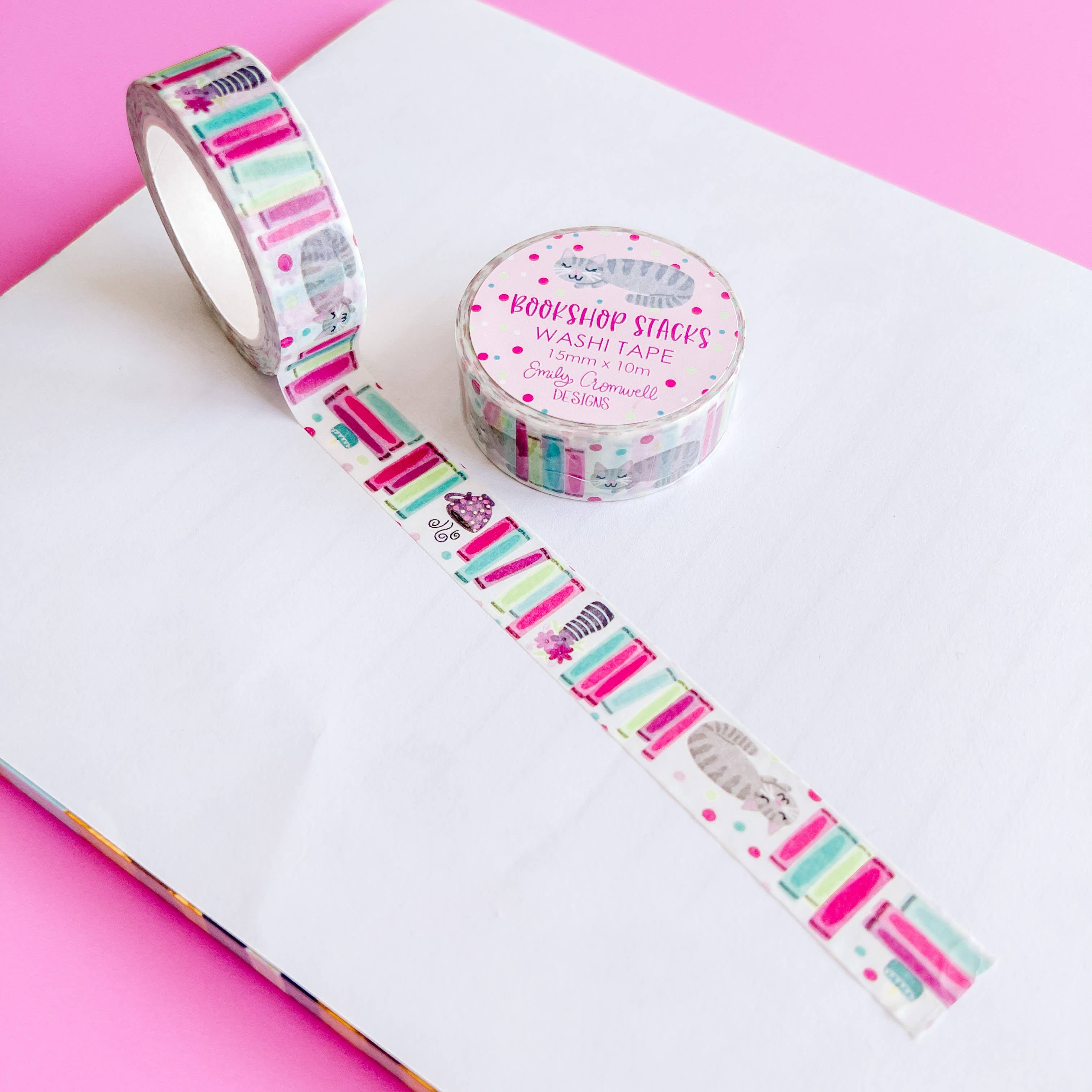 Bookshop Stacks Washi Tape | Emily Cromwell Designs